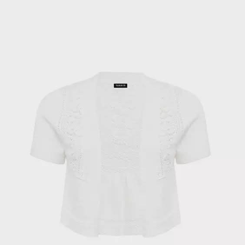 Topshop White Cropped Blouse